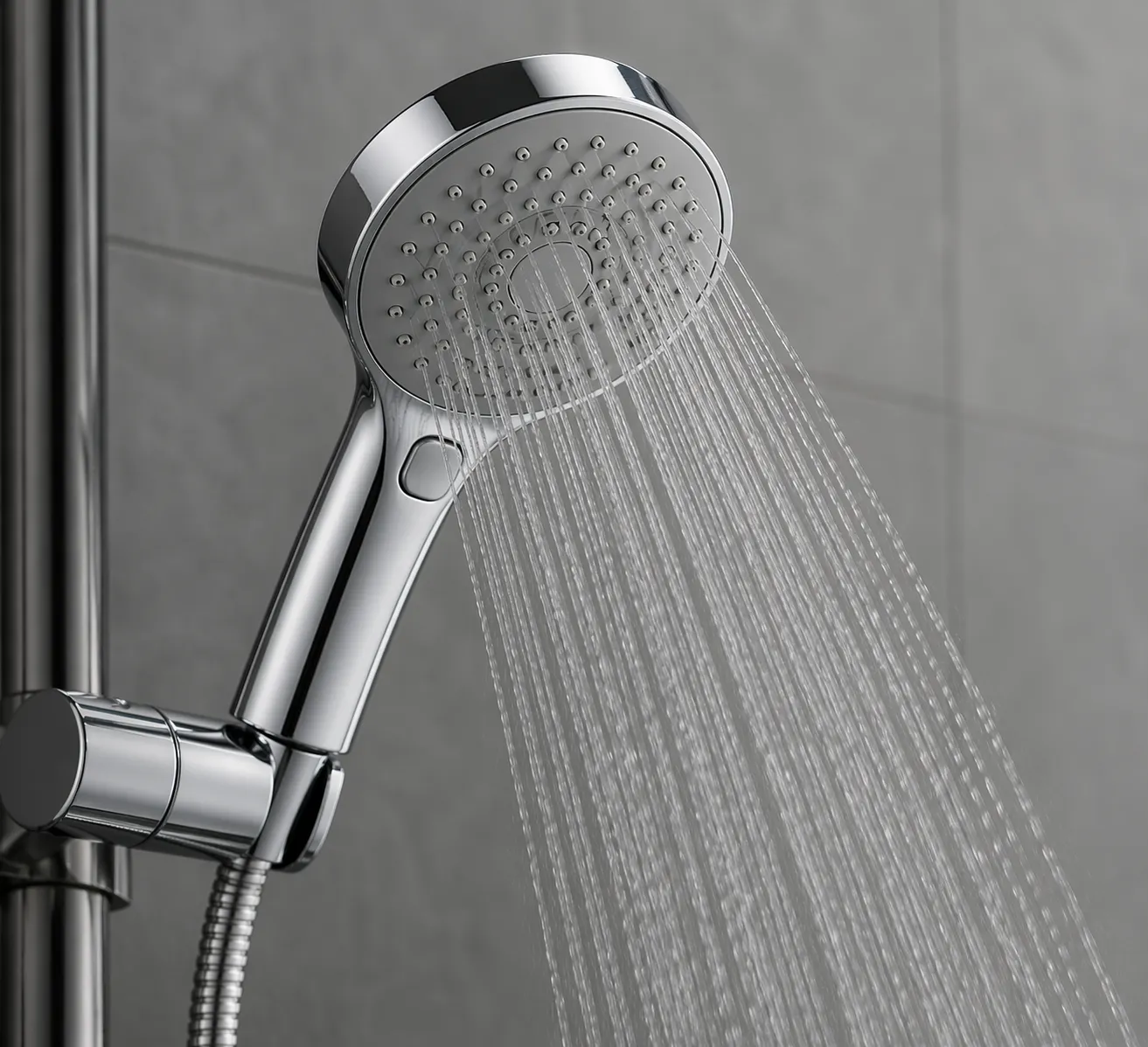 Moderne douchekop die waterverbruik vermindert zonder comfort te verliezen.