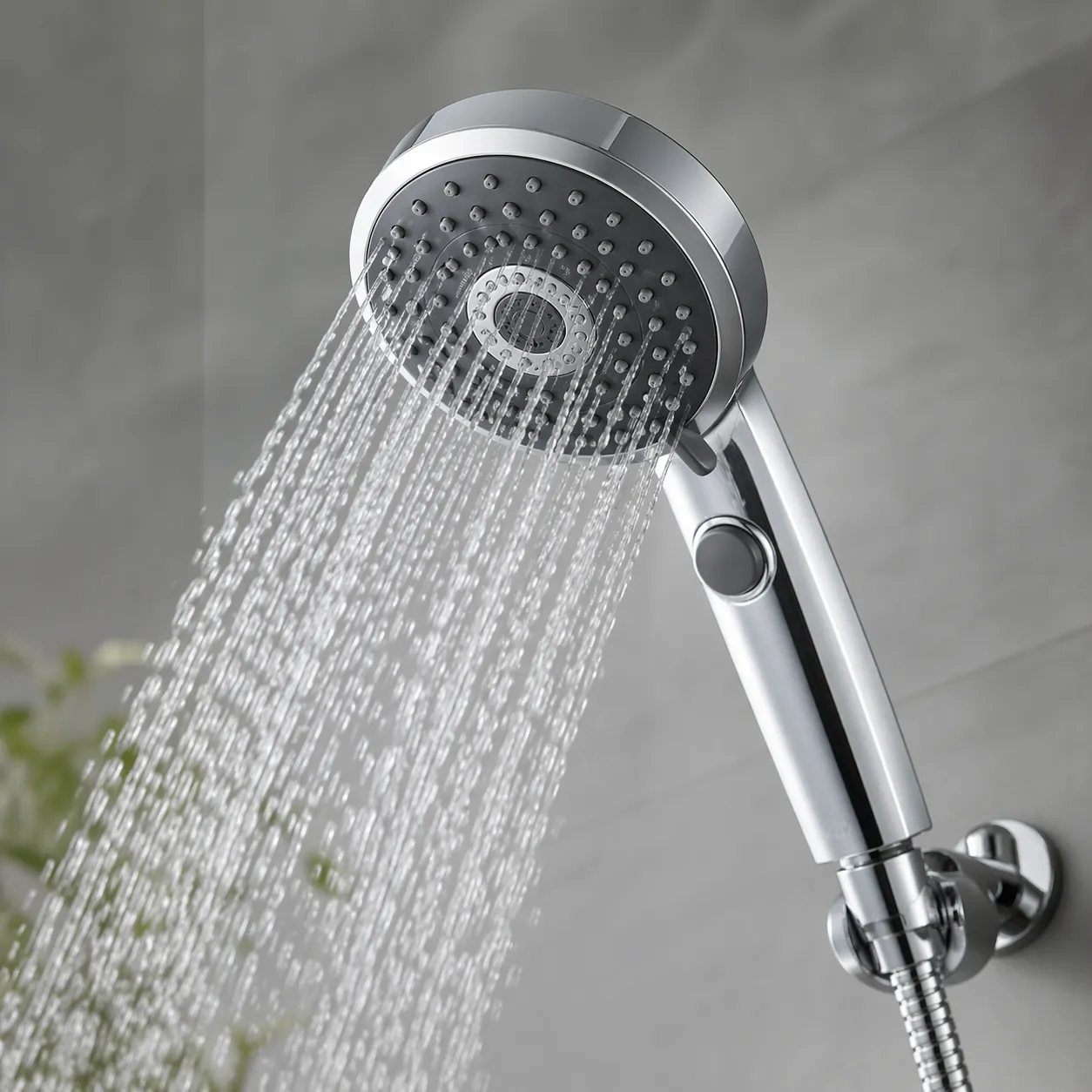 Moderne douchekop die water bespaart zonder verlies van comfort.