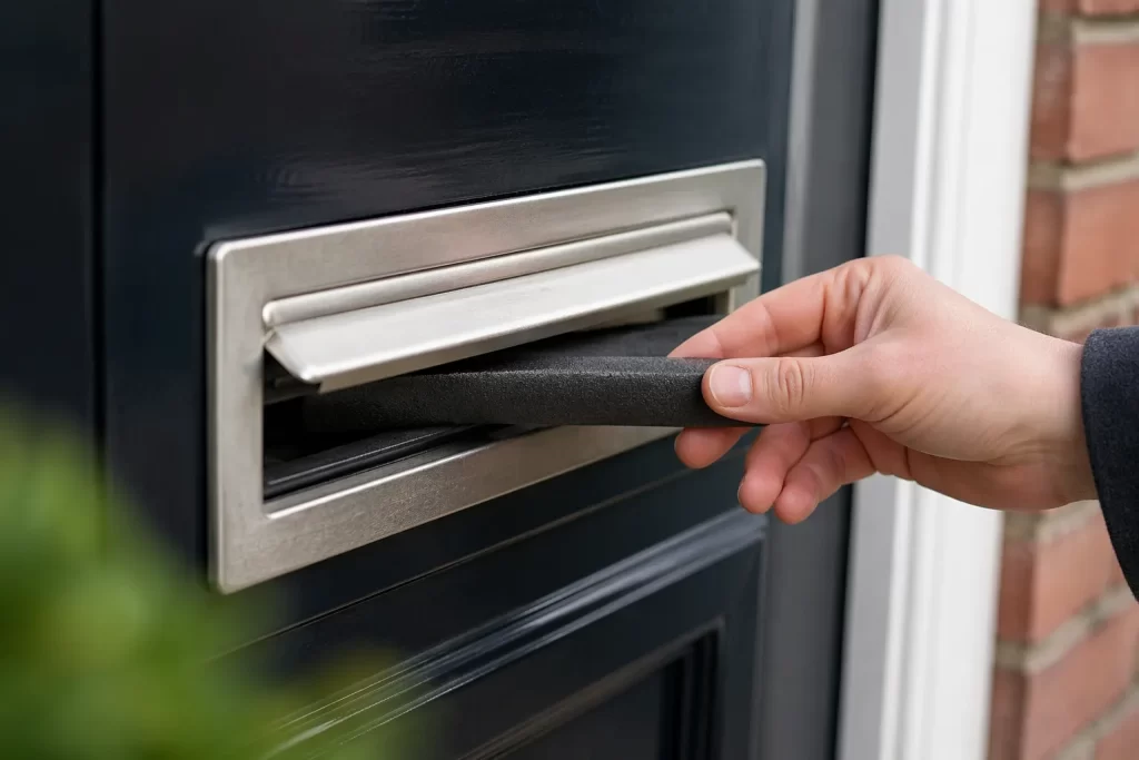 Stijlvolle oplossing tegen koude lucht via de voordeur.