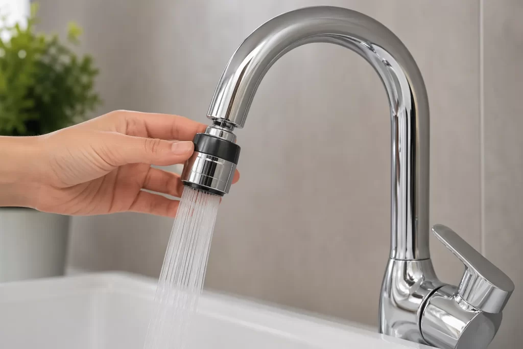 Moderne waterbesparende kraan die comfort, stijl en efficiënt watergebruik combineert.