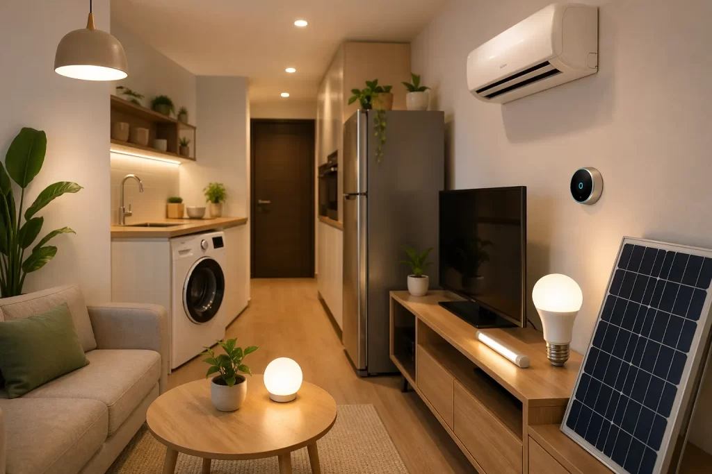 Praktische energiebesparende oplossingen voor kleine woonruimtes, slim gekozen voor comfort, lagere kosten en efficiënt gebruik van elke vierkante meter.